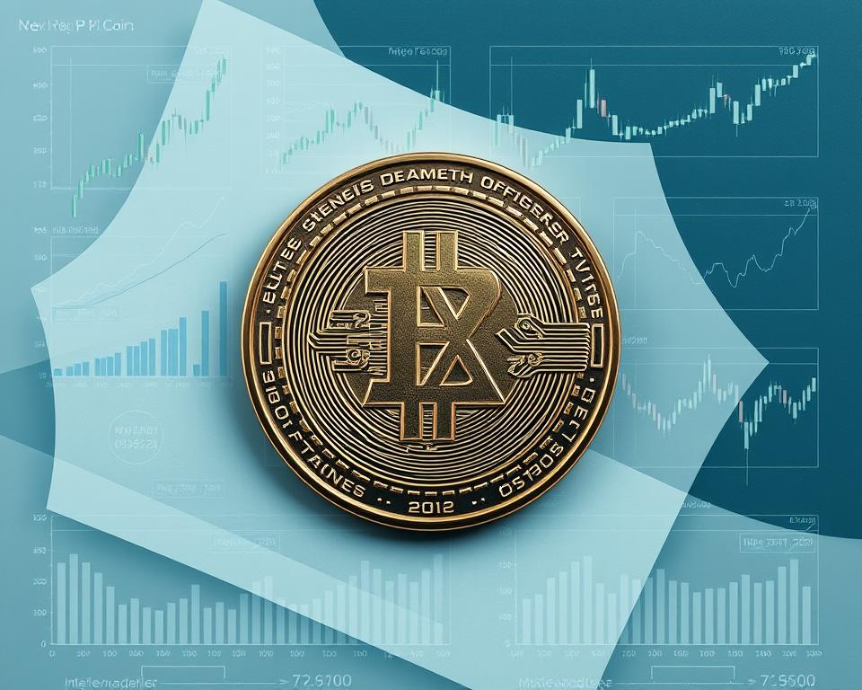 A detailed visual analysis of the MrX Pi Coin's value, depicted against a minimalist backdrop of overlapping geometric shapes in cool, calming hues. The coin itself takes center stage, its surface meticulously rendered to capture the interplay of light and shadow, conveying a sense of depth and weight. Surrounding the coin, abstract data visualizations and financial charts provide context, offering a comprehensive look at the coin's performance and market trends. The overall composition is balanced and visually striking, guiding the viewer's attention to the key elements that define the value of the MrX Pi Coin.