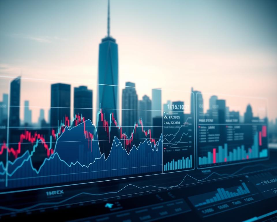 A sleek, high-tech data visualization dashboard depicting the MrX crypto market analysis. In the foreground, a holographic 3D graph showcases fluctuating crypto prices, with sharp lines and vibrant colors. The middle ground features various technical indicators and financial metrics, presented through interactive charts and infographics. In the background, a minimalist cityscape with towering skyscrapers reflects the modern, digital atmosphere. Soft, indirect lighting casts an ethereal glow, creating a sense of depth and dimension. The overall composition conveys a comprehensive, data-driven analysis of the current crypto market trends.