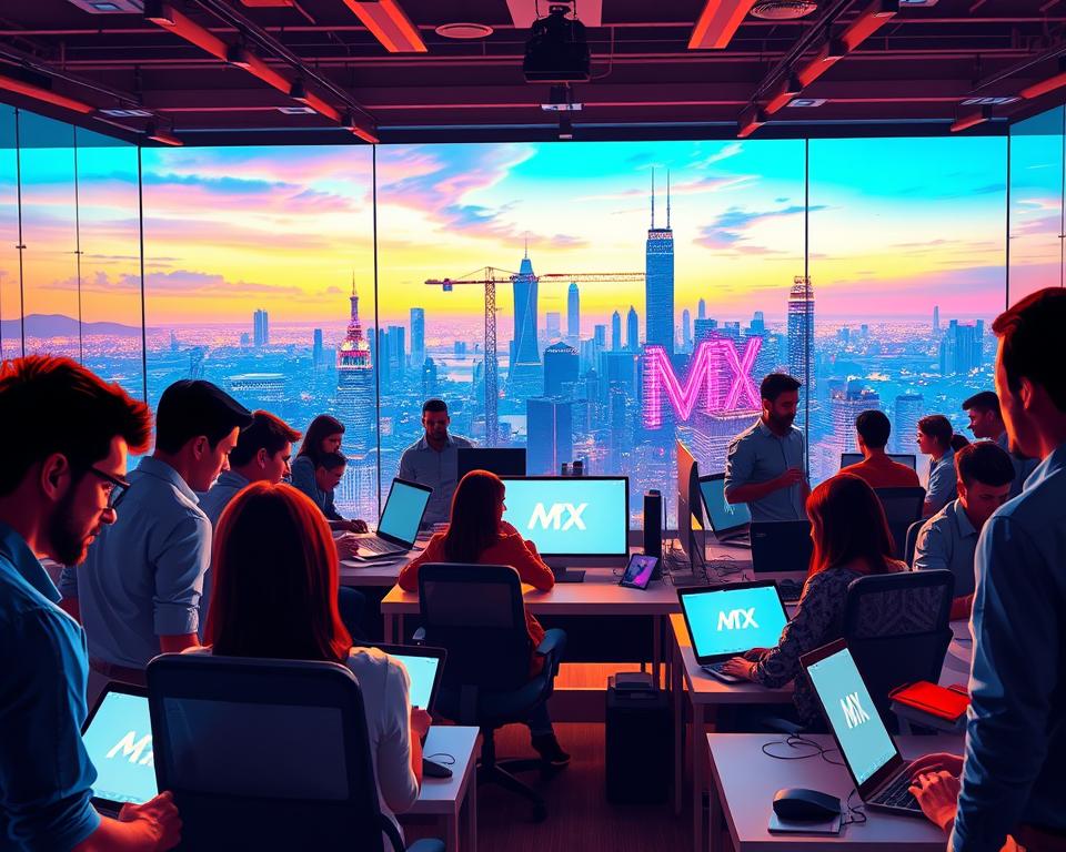 A vibrant cryptocurrency community hub, bustling with activity and resources for beginners. In the foreground, a group of people engaged in animated discussions, their faces lit by the glow of laptop screens. The middle ground features a sleek, modern workspace with ergonomic desks, high-tech equipment, and a large display showcasing the MrX brand. In the background, a serene cityscape with towering skyscrapers and a vibrant, neon-lit skyline. Warm, inviting lighting casts a welcoming atmosphere, while a sense of focus and collaboration permeates the scene. The overall impression is one of a thriving, supportive cryptocurrency ecosystem, designed to empower and educate beginners. A vibrant cryptocurrency community hub, bustling with activity and resources for beginners. In the foreground, a group of people engaged in animated discussions, their faces lit by the glow of laptop screens. The middle ground features a sleek, modern workspace with ergonomic desks, high-tech equipment, and a large display showcasing the MrX brand. In the background, a serene cityscape with towering skyscrapers and a vibrant, neon-lit skyline. Warm, inviting lighting casts a welcoming atmosphere, while a sense of focus and collaboration permeates the scene. The overall impression is one of a thriving, supportive cryptocurrency ecosystem, designed to empower and educate beginners.