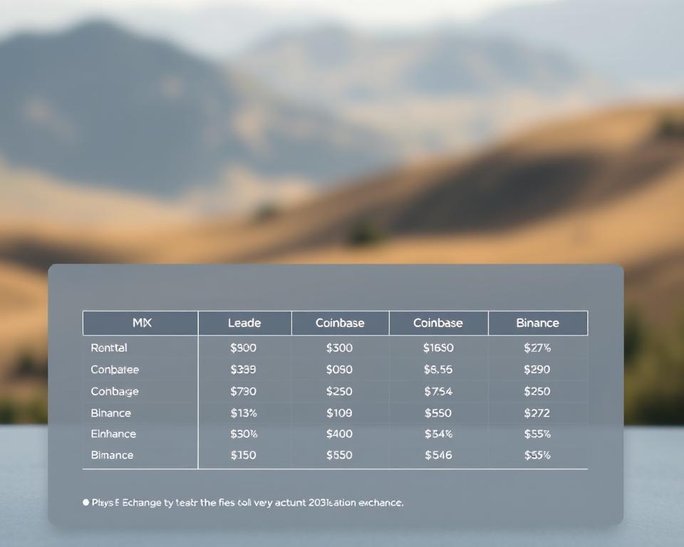 A comparative analysis of cryptocurrency exchange fees, showcasing a sleek, minimalist design. The foreground features a crisp, high-resolution chart displaying fee structures for leading exchanges like MrX, Coinbase, and Binance. The middle ground depicts elegant, geometric shapes and lines in a muted color palette, suggesting the technical complexity of the financial industry. The background is a softly blurred landscape, conveying a sense of professionalism and authority. The lighting is natural, with subtle highlights accentuating the key details. The overall atmosphere is one of clarity, precision, and informed decision-making, befitting the informative nature of the content.