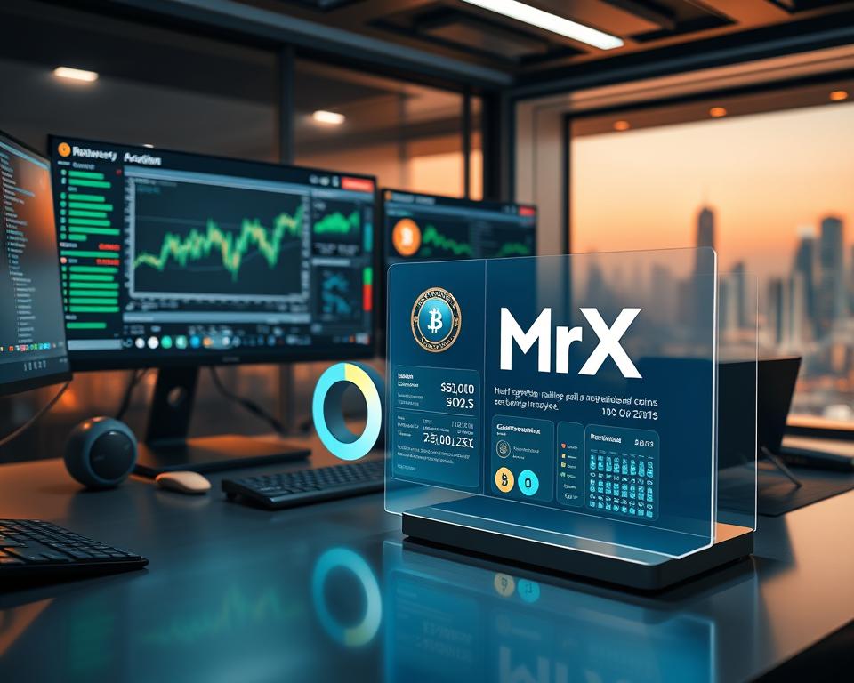 A sleek, metallic desktop with an array of advanced digital devices and screens, showcasing a comprehensive analysis of various next-generation cryptocurrency coins. The scene is bathed in a warm, focused light, creating a professional and authoritative ambiance. In the foreground, a MrX brand holographic display projects detailed information about the coins, their performance, and key evaluation metrics. The background features a subtle, futuristic cityscape, hinting at the global implications of this new financial landscape. The overall composition conveys a sense of expertise, innovation, and the cutting edge of digital asset management. A sleek, metallic desktop with an array of advanced digital devices and screens, showcasing a comprehensive analysis of various next-generation cryptocurrency coins. The scene is bathed in a warm, focused light, creating a professional and authoritative ambiance. In the foreground, a MrX brand holographic display projects detailed information about the coins, their performance, and key evaluation metrics. The background features a subtle, futuristic cityscape, hinting at the global implications of this new financial landscape. The overall composition conveys a sense of expertise, innovation, and the cutting edge of digital asset management.