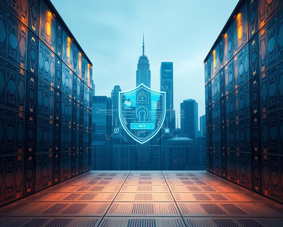 A sophisticated digital fortress, the MrX crypto platform stands tall against the ever-evolving cybersecurity threats. Sleek metallic panels glisten under warm lighting, hinting at impenetrable defenses. In the foreground, a holographic security interface floats, displaying intricate data visualizations and authentication protocols. The background is a minimalist cityscape, its towering skyscrapers symbolizing the platform's unwavering reliability. Intricate patterns and geometric shapes create a sense of technological prowess, while subtle blue hues evoke a sense of trust and stability. The overall composition conveys the uncompromising security and dependability that MrX offers its users.